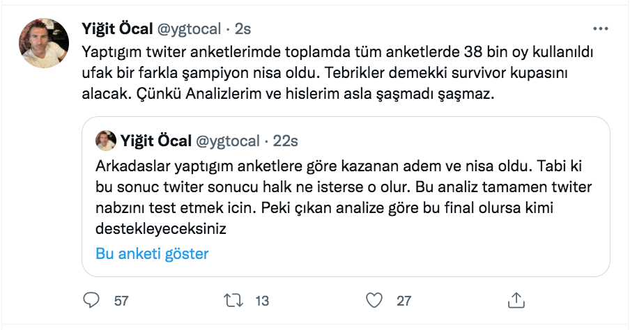 yigit ocal sampiyon nisa bolukbasi olacak dedi